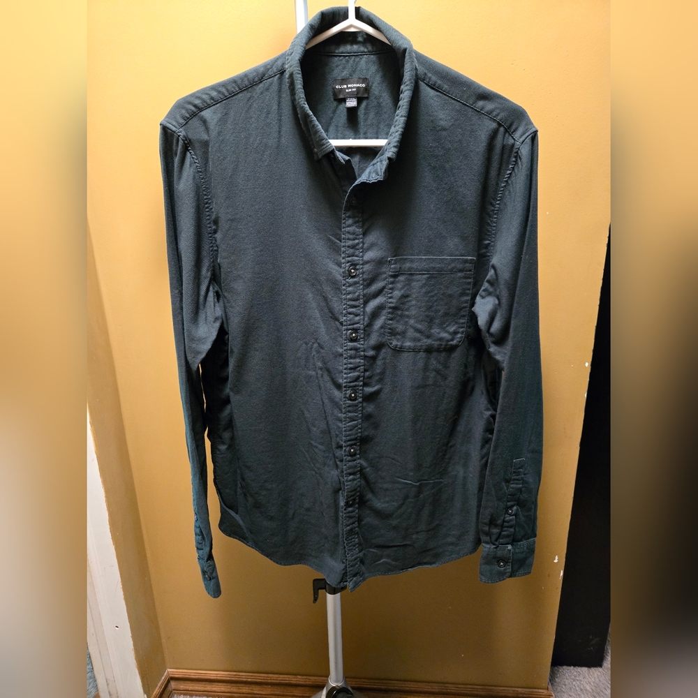 Club Monaco Green Lightweight Shirt Slim Fit